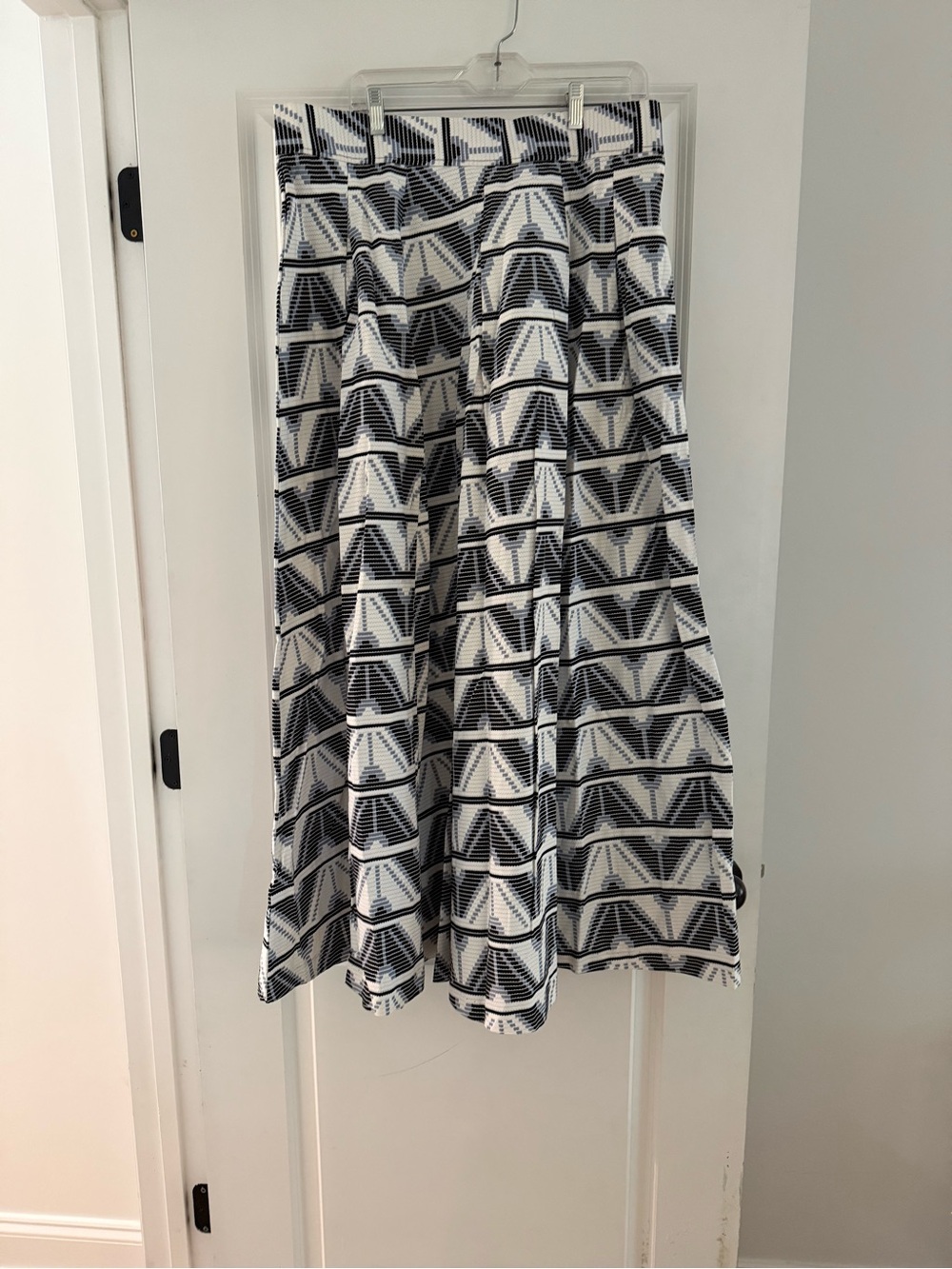 Francis and Benedict blues and White Geometric long Skirt